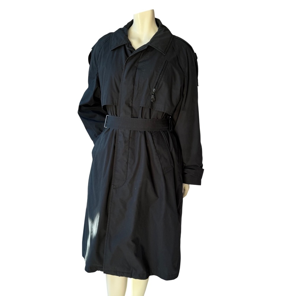 Moores Trench Coat Belted Black‎ Gorpcore Matrix Utility Mens 40R
